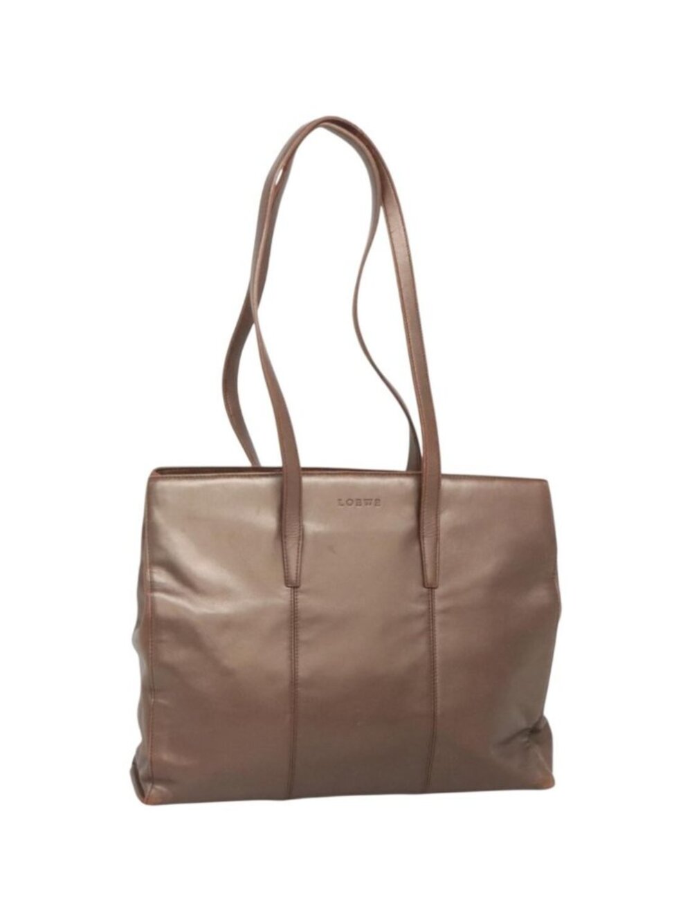 LOEWE Tote Bag Leather Brown Gold